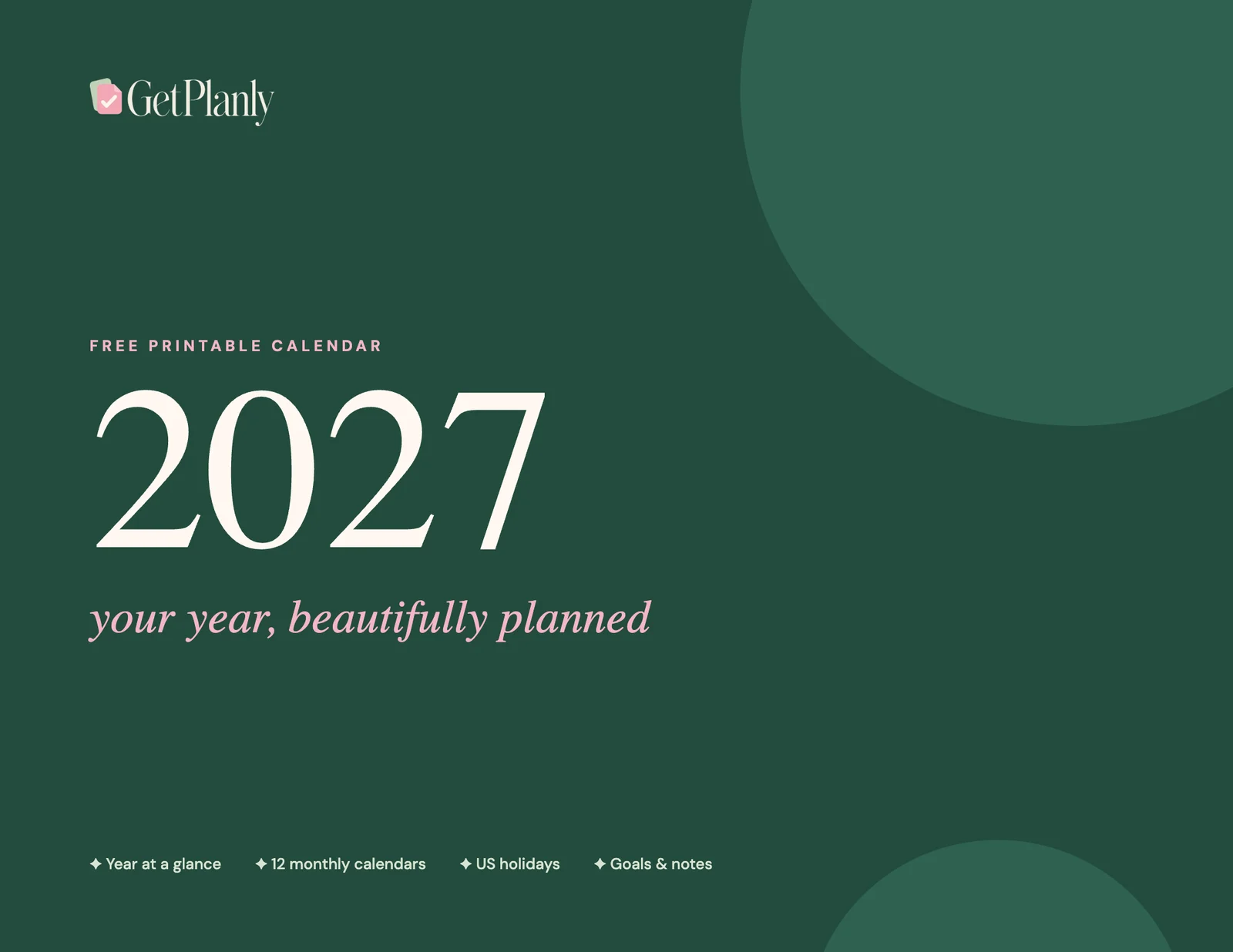 Free 2027 calendar: Cover