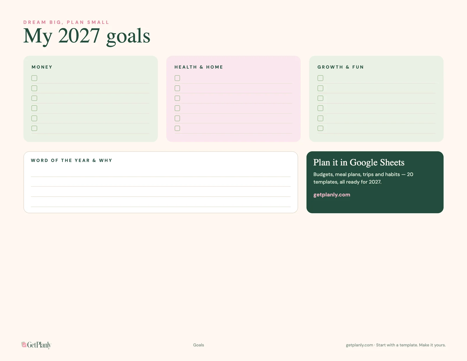 Free 2027 calendar: 2027 goals